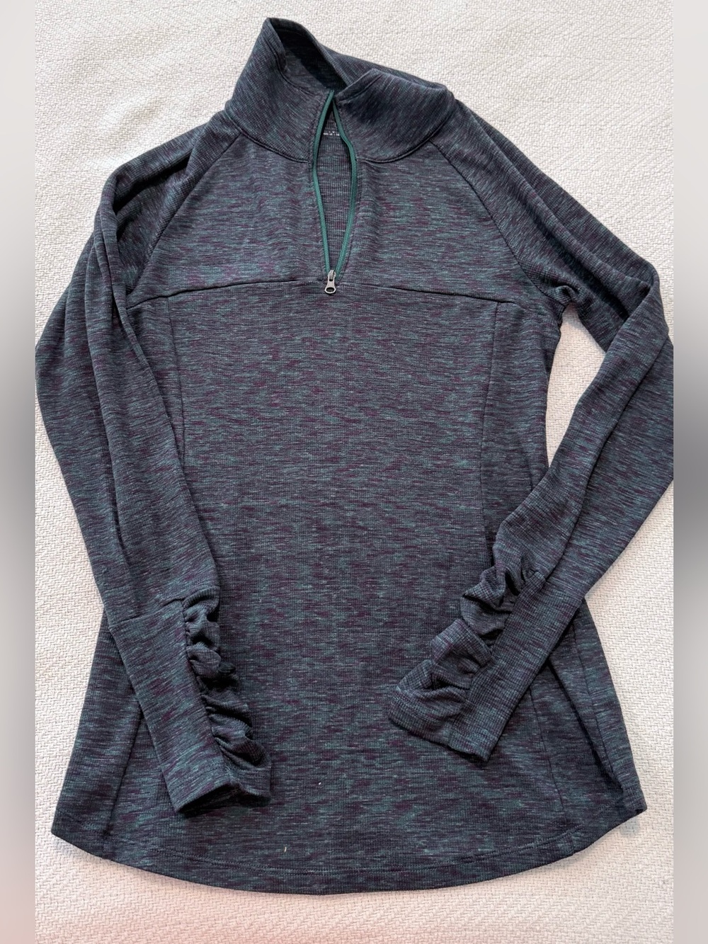 Women's Dark Heather Long-Sleeve Quarter-Zip Pullover